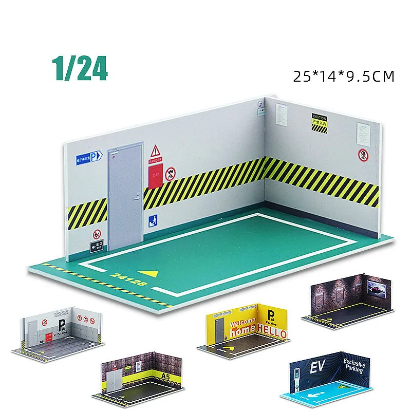 ジオラマ 1 24 ガレージダイキャストカー Pvc ミニチュア車駐車