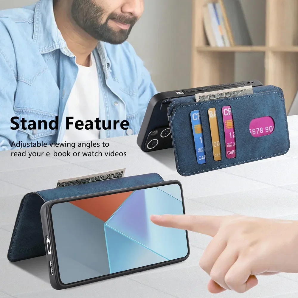 Magsafe Flip Leather 2-in-1 Magnetic Wallet Card Holder Phone Case Bag