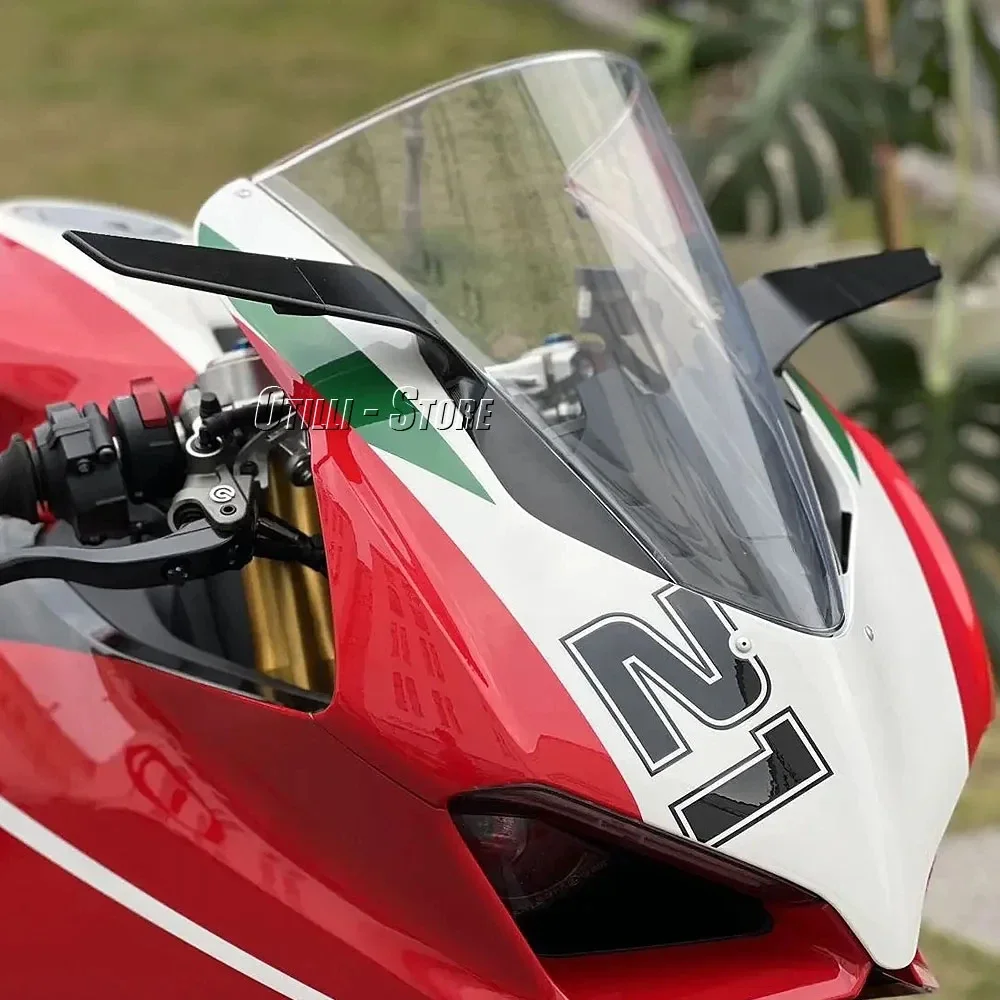 

For Ducati Panigale V2 2020-2023 PANIGALE V4 2019-2022 Motorcycle Rearview Mirrors with LED Rotating Adjustable Wing Mirrors