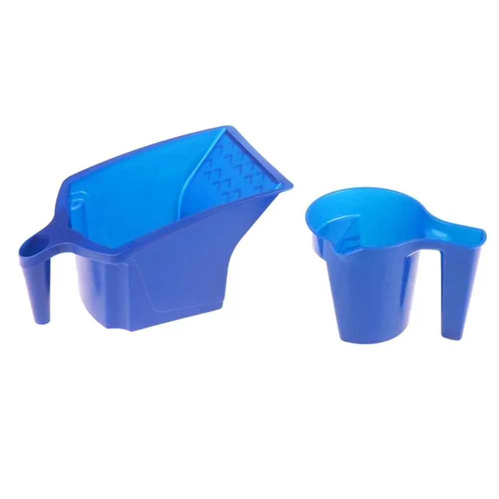 5 Pcs Holding Paint Cup Painting Bucket Roller Brush Blue Plastic Paint Cups Decorating Home Improvement Supplies Home