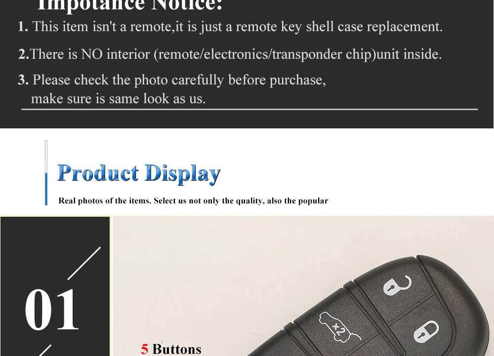 Keyforkess 10pcs SIP22 2/3/4/5 pulsanti guscio chiave Auto a distanza per Jeep Renegade Compass Auto SUV Smart Keyless Entry Fob Case - S95ab2c396d5e4ffc89a41338f849c085R