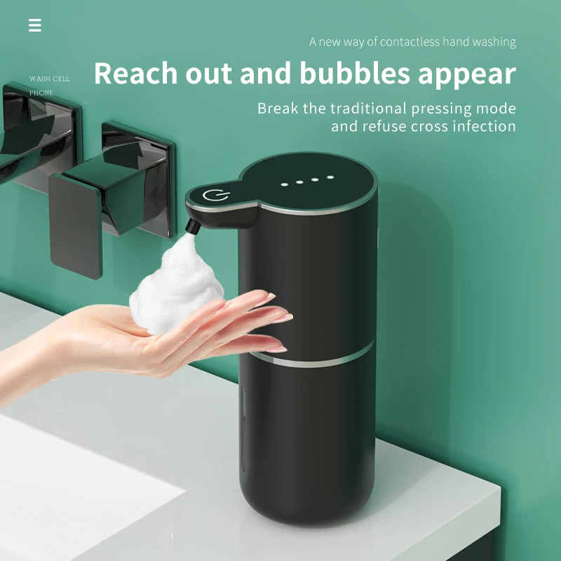 HOMEFISH Electric Soap Dispenser 380ml Automatic Foam Induction Hand Washing Liquid Dispenser Rechargeable Foam Machine