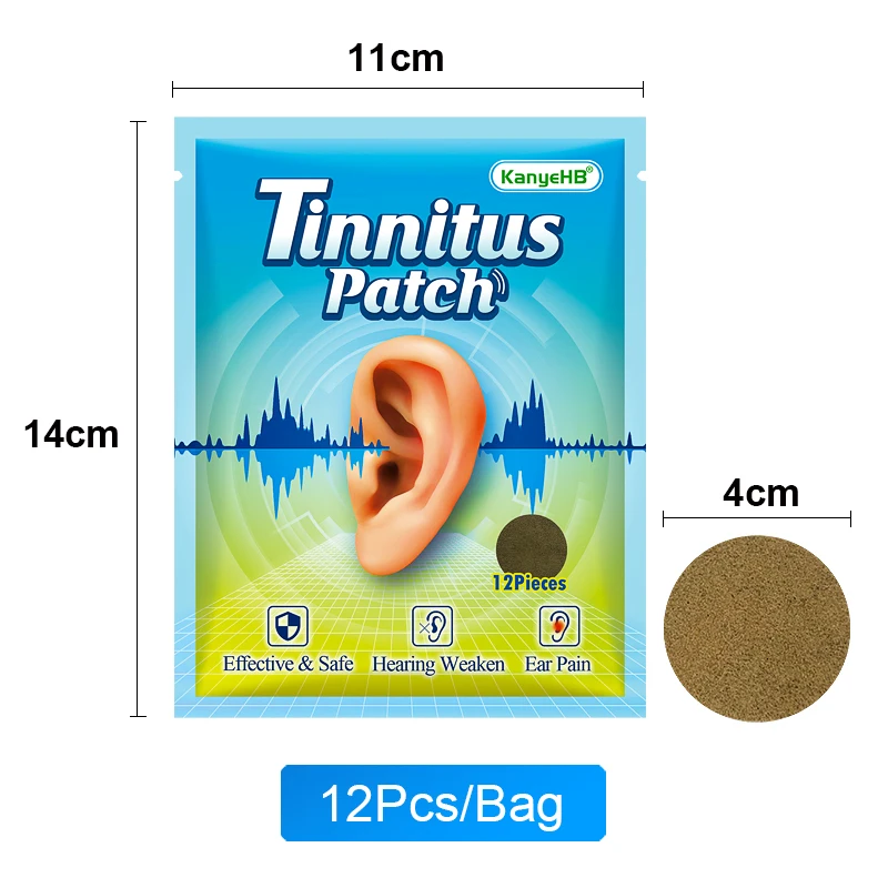 Medical Ear Patch 12/48PCS Tinnitus Patches Improves Migraine Earache Hearing Loss Treatment Alleviate Natural Herbal Care Healthy Ear Protection