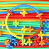 100 Pcs Straw Block Assembly Creative Toy Magic Smart Stick DIY Building Toy Kindergarten Versatile Construction Materials Toys 4