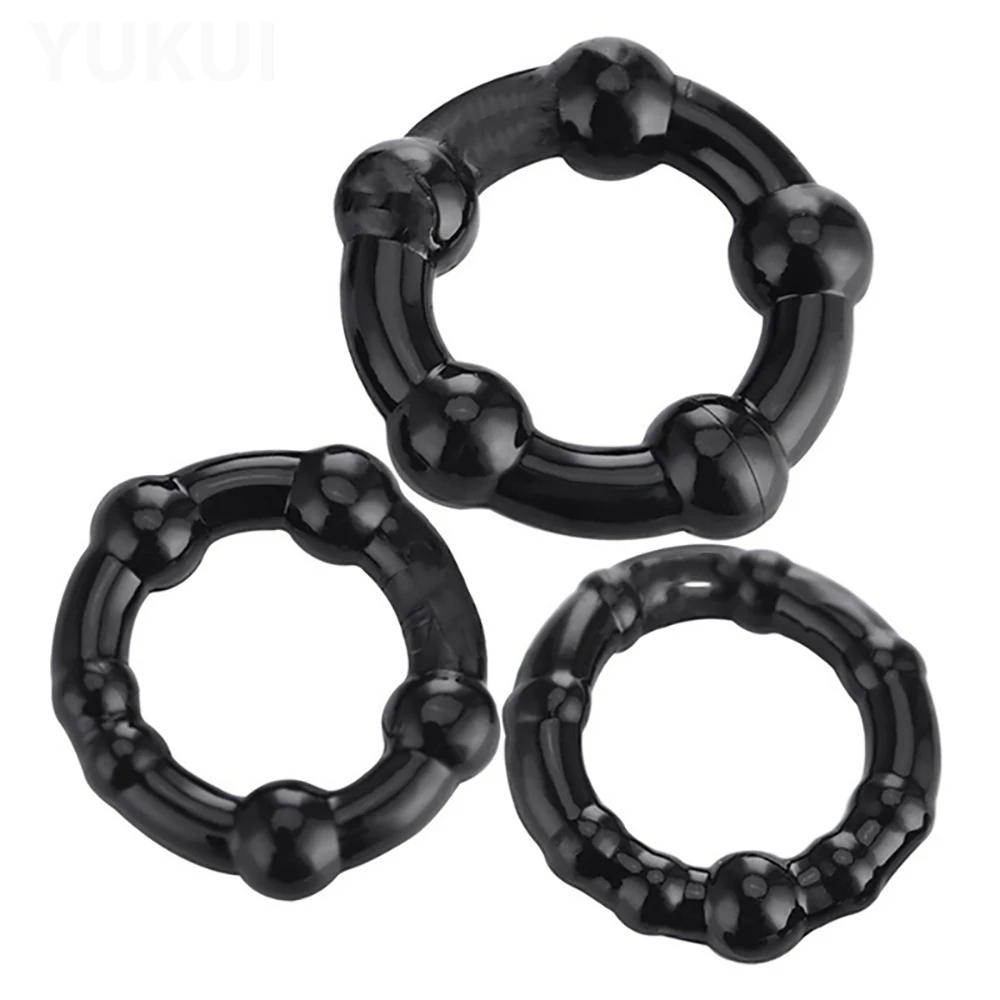 3Pcs Silicone Cock Ring Male Delay Ejaculation Penis Ring Sex Toys For Men Dick Enlargement Adult Supplies Stronger Erection 18