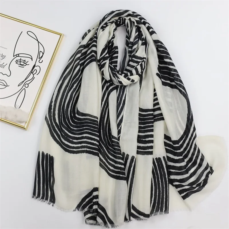 180*90Cm Viscose Scarves for Women Fashion Wool Ball Letter Tassel Shawls And Wraps Pashmina Stole Bufandas Muslim Sjaal 2023