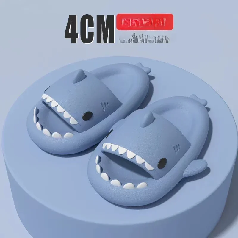Summer Slippers Lovely Shark Slides Outdoor Women Shoes Flip Flops Men Couples Cartoon Eva Shoes Bathroom Non-Slip Sandals — view 4