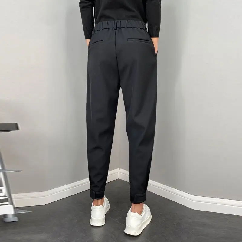 Men's Spring Summer Thin Button Simplicity Pants Handsome Pockets Solid Color Zipper Fashion Casual Clothing