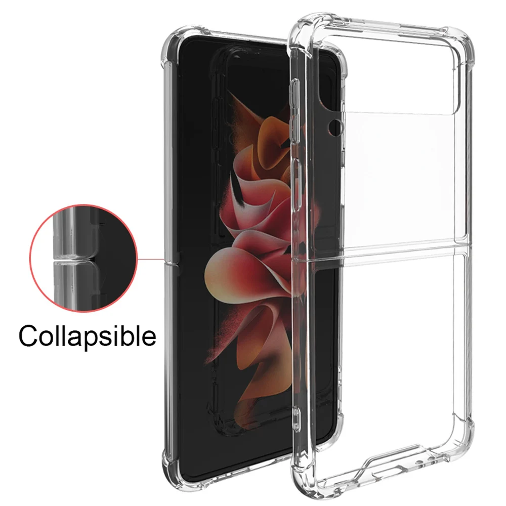 For Sumsung ZFlip3 Case Clear Luxury Soft tpu Protect Shell Cover For Samsung Galaxy Z Flip3 Z Flip 3 5G Case shockproof Coque case for samsung z flip 3