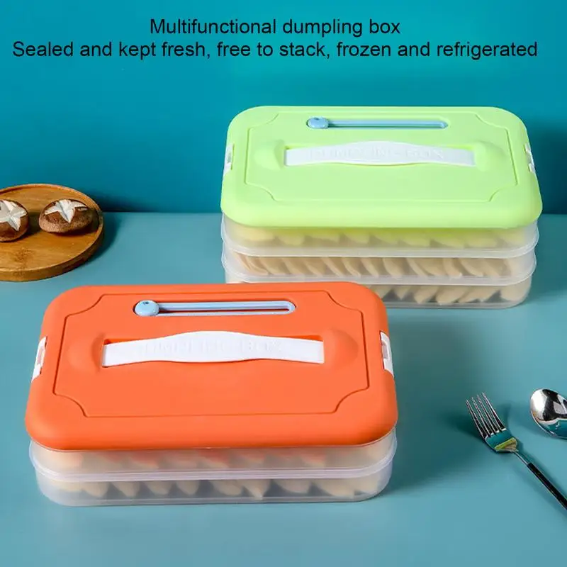 

1/2/3 Layer Dumpling Storage Box Frozen Dumpling Keep Fresh Container Refrigerator Food Preservation Storage Box Kitchen Gadgets