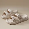 Soft Sole Eva Cloud Slippers Women 2024 Summer Double Buckle Pillow Sandals Woman Slides Flat Heels Non Slip Home Flip Flops 2