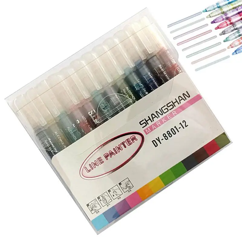 

Outline Pens 12 Colors Doodle Shimmer Marker Set Silver Outline Paint Markers For Greeting Cards Christmas Gifts For Boys And