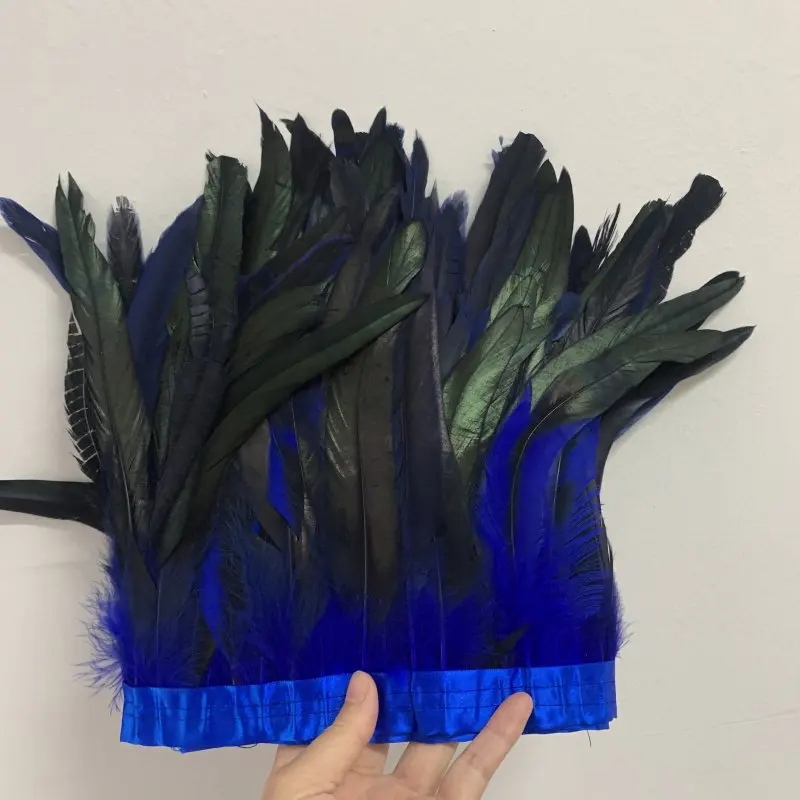 Description Picture 4 of itemRooster Tail Cock Feathers Trims 25-30cm/10-12inch Red Dress DIY Decoration Accessories For Crafts Ribbon Plume 2Meter/lots