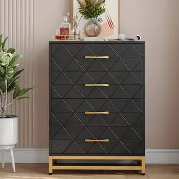 ​​4-Drawer Dresser for Bedroom & Closet |  with Soft-Close Glides, Anti-Tip Kit | 36.22"H Space Saving Storage Organizer​