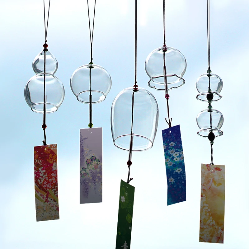 Japanese Style Wind Chimes Glass Decorative Wind Bell Garden Window