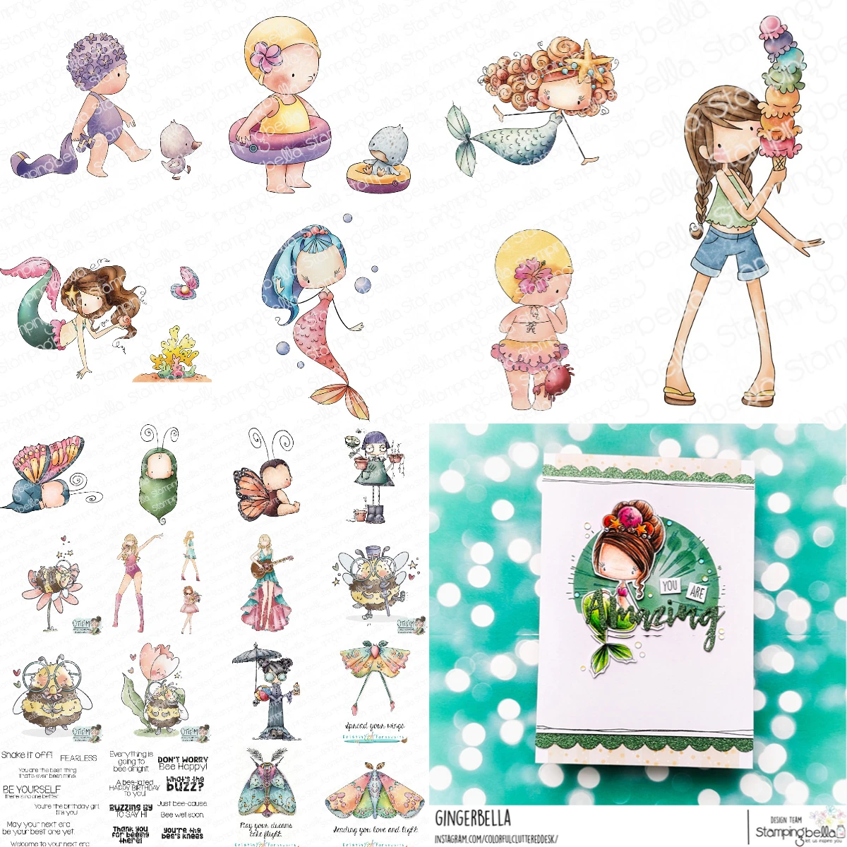 Clear Stamps Scrapbook Stamps New Beach Bundle Girl In A Pinch Rubber Stamps Scrapbook Diary Decoration Embossing Template Diy Greeting Card Handmade