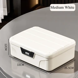 Secure Privacy File Lock Box - Valuable Item Organizer & Safe Storage Solution (White - M)