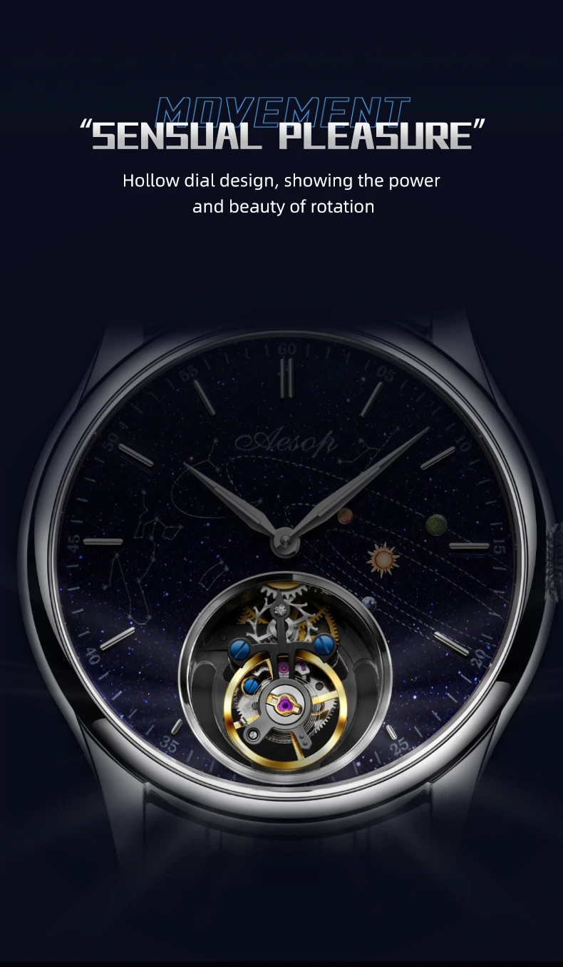 Milky Way Star Sapphire Dial Mechanical Wrist Watch