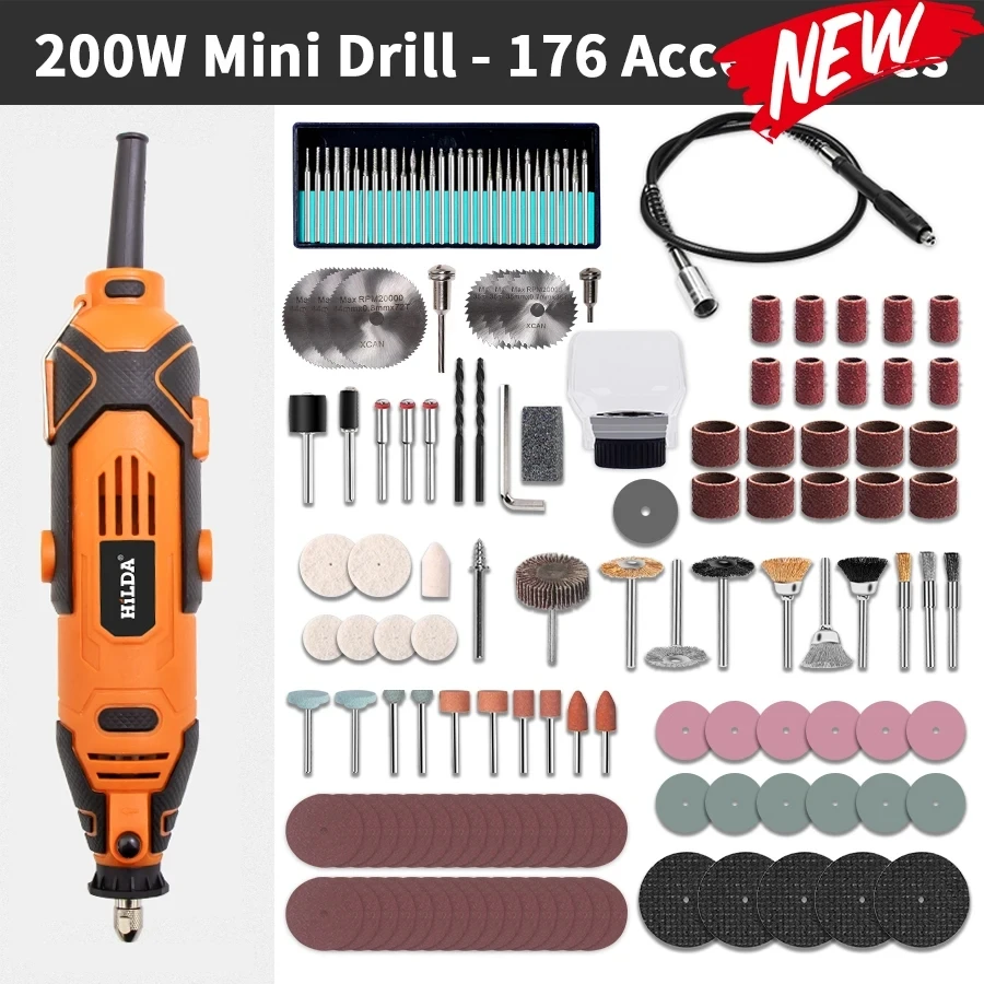 HILDA Engraver Electric Drill Engraving Dremel Rotary Tool Machine With Flexible Shaft New Style Variable Speed Mini Drill mini flexible air conditioner 3600mah chargeable stroller cooling fan 130° auto rotation 4 gear wind handheld for outdoors quiet