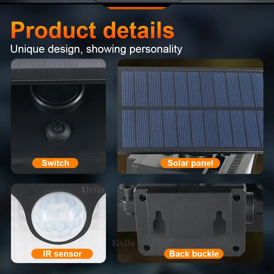 Waterproof Solar-Powered Motion Sensor Outdoor Flood Lights with 265 LED for Security and Patio Lighting