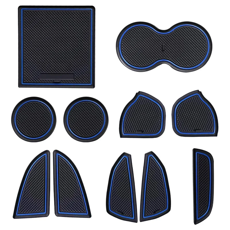 

Anti-Dust Interior Cup Mats Door Gate Slot Storage Mats Console Liner Accessories For Dodge Challenger For 2015-2019