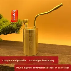 Exquisitely Carved Pure Brass Hookah with Hundred Blessings Design (Jinse)