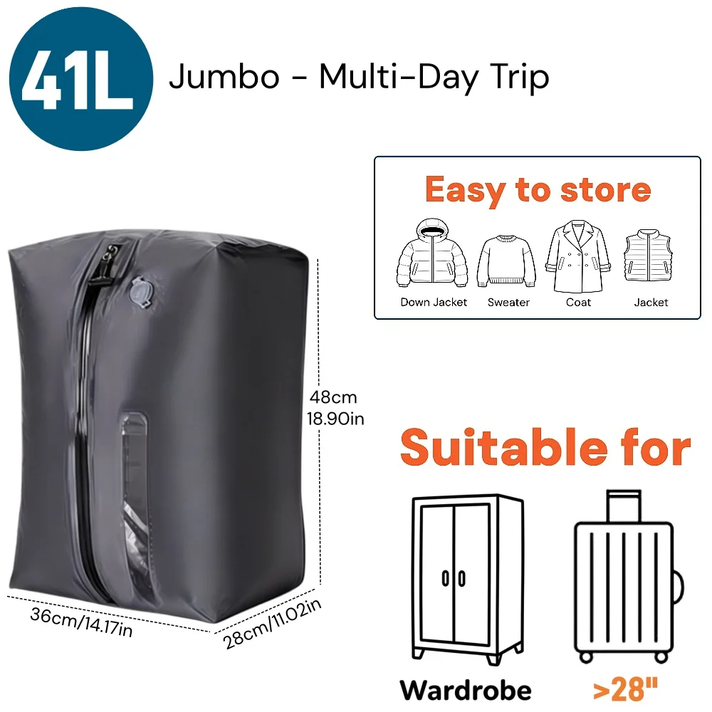 Travel Essentials Vacuum Storage Bags: Compression Packing Cubes & Clothes Organizer