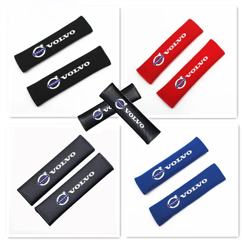 자동차 안전 벨트 커버 조정 가능한 어깨 스트랩 커버 볼보 xc60 xc90 v40 v60 v50 s60 용 어깨 보호대 패드 자동차 액세서리