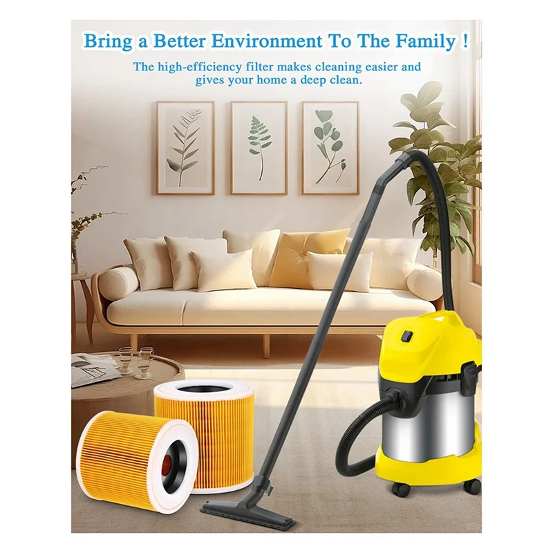 

Картридж для пылесоса Karcher WD3 Premium WD2 WD3 WD1 MV3 MV2 WD 3 P, 3 шт.