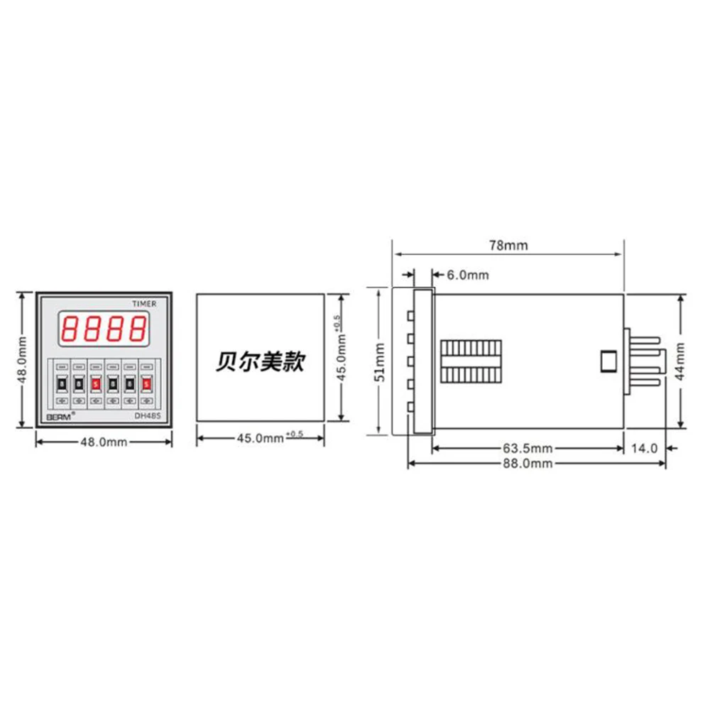 Berm DH48S-S  ÷,   Ŭ Ÿ , 2Z 1Z  AC220V 380V  DC24V,  , 0.1s-99 ð