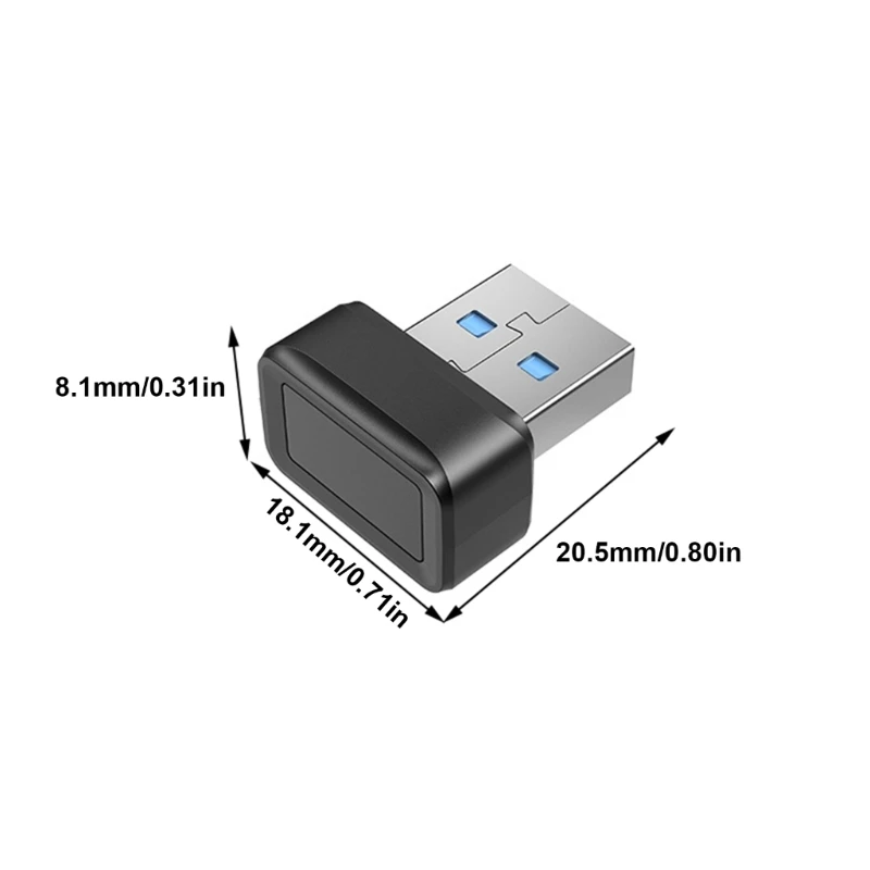 USB Fingerprint Key Reader Window Hello Fingerprint Reader for Windows10/11 Computer User Friendly Secure Logins