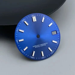 Green Luminous Sunray Watch Dial with Calendar Feature - NO logo (Blue 2)