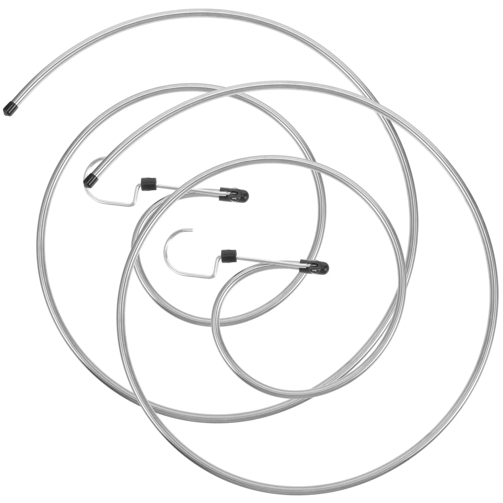 

2 Pcs Round Stainless Steel Coat Hanger Child Hangers Rotatable Clothes Rack Bath Towel Drying Spiral Laundry