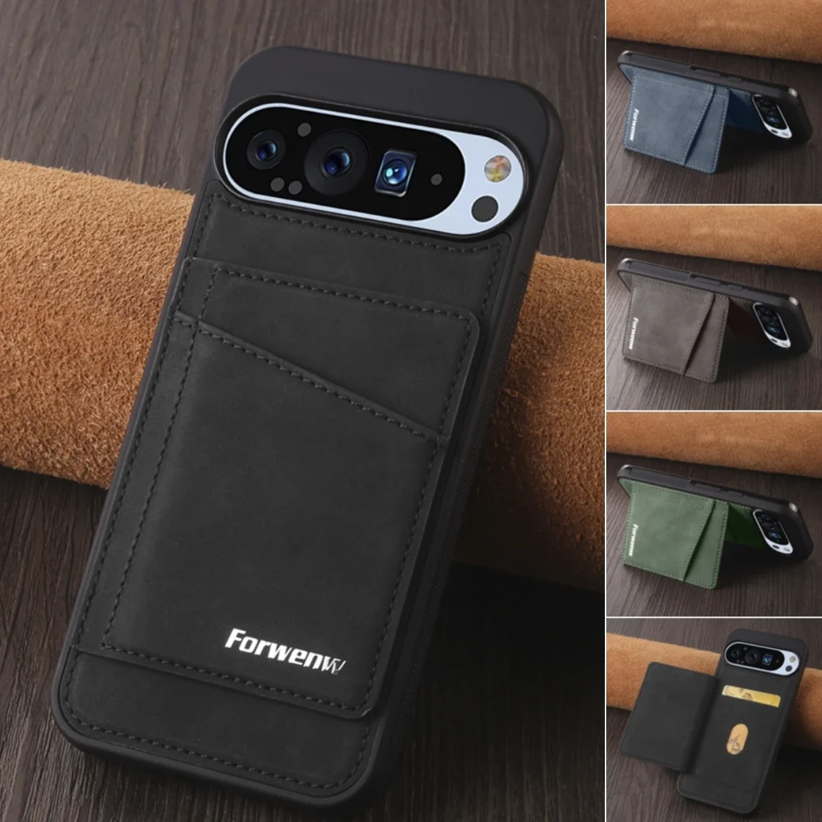 Elegant PU Leather Phone Case with Magnetic Card Slot and Holder