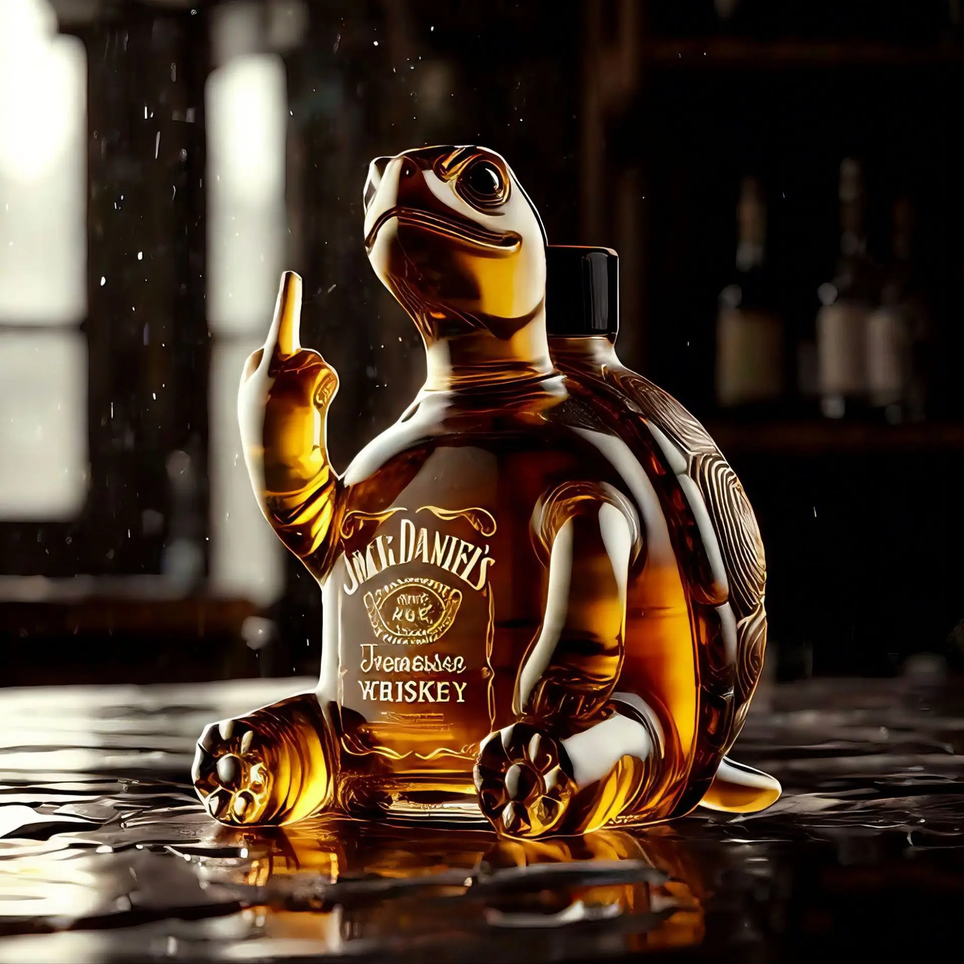 Funny Middle Finger Whiskey Glass Decanter Duck Turtle Dog 10Oz Glass Whiskey Wine Bottle Statue Decoration For Bar Office Home