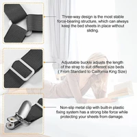 4Pcs/Set Elastic Bed Sheet Grippers Belt Fastener Bed Sheet Clips Mattress Cover Blankets Quilt Holder Textiles Organize Gadgets 4