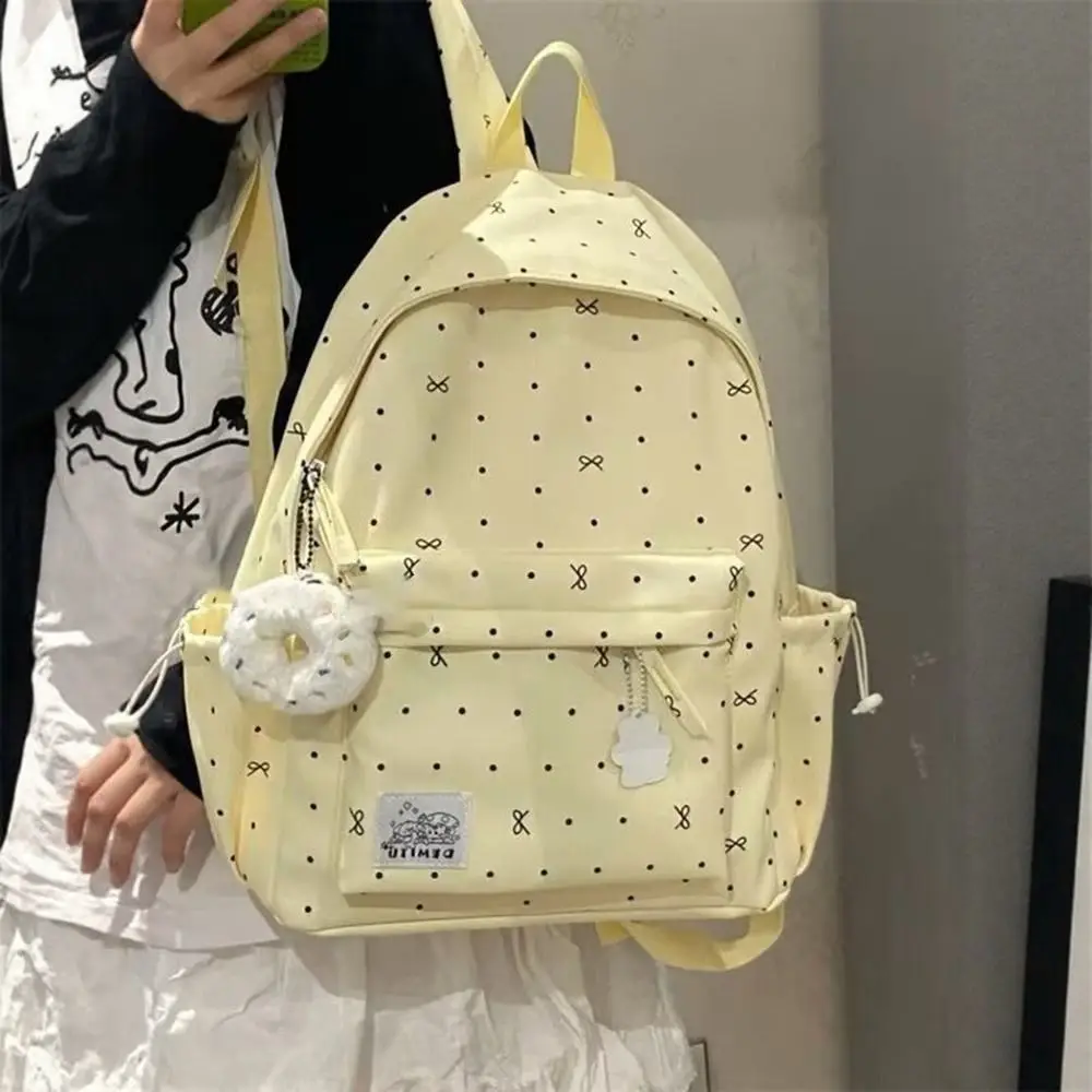 Cute Large Capacity Bow Backpack Ultra-light Nylon Girls Backpack Breathable Travel Bag 3