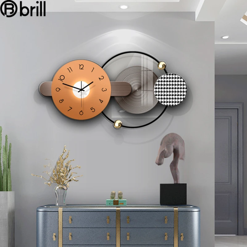 

Stylish Modern Wall Clock Minimalist Mute Light Luxury Clocks Wall Home Decor Living Room Art Clock Quartz Mural Reloj De Pared