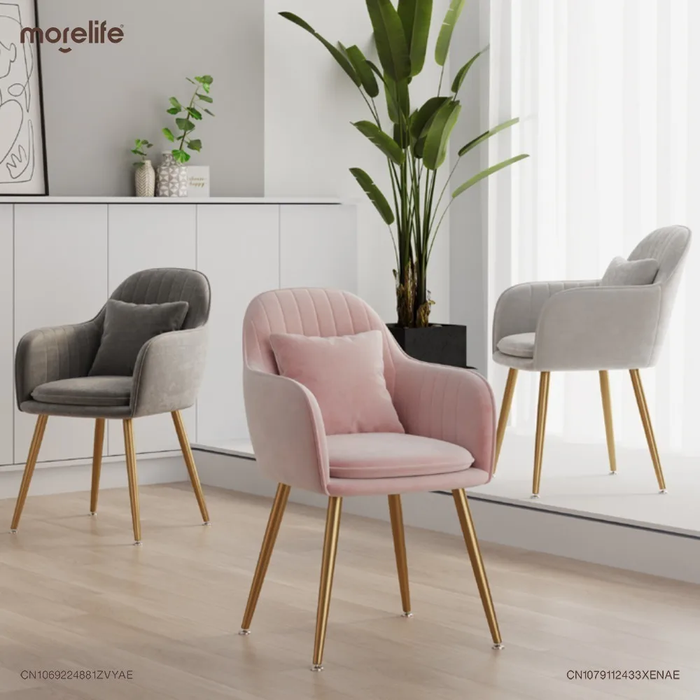 Modern Dining Chair Nordic Armchair Makeup Backrest Stool Design Coffee Chairs Ergonomic Living Room Restaurant Furniture K01