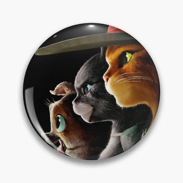 Copia Di Funny Perrito Puss In Boots 2 Soft Button Pin Gift Cute Collar Hat Cartoon Women Metal Funny Creative Badge Clothes
