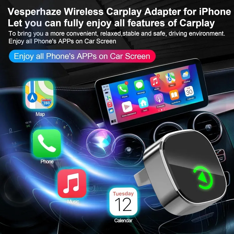 2in1 Wireless CarPlay Dongle Wireless Android Auto Adapter
