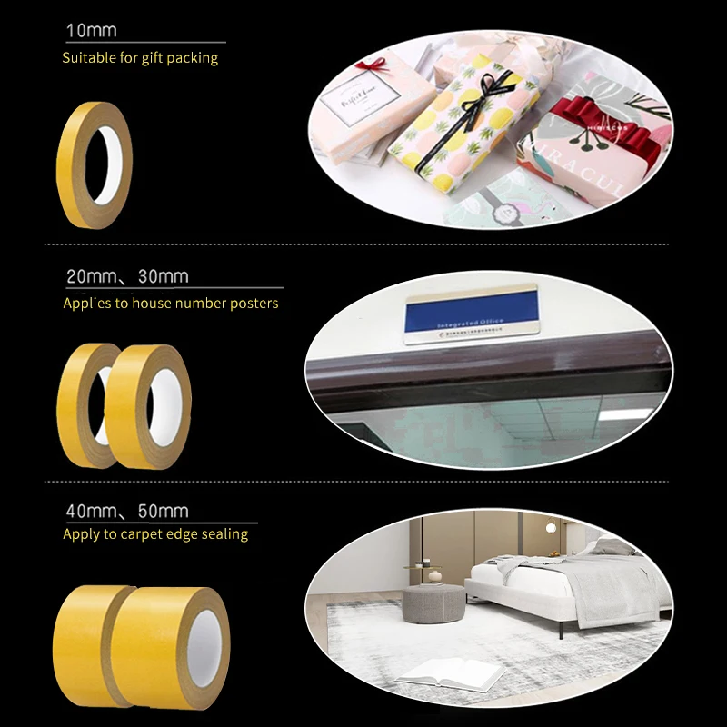 Heavy Duty Double-Sided Cloth Tape - High Adhesive, Waterproof, Translucent Mesh