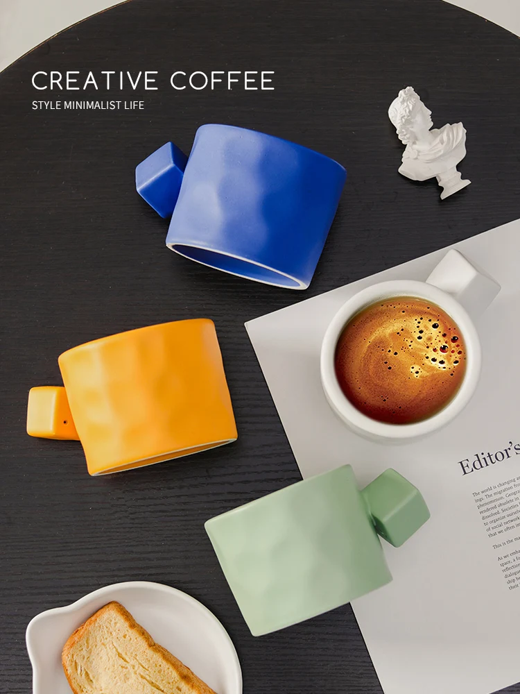 

Creative Ceramic Office Matte Coffee Cup Home Juice Tea Water Cup Breakfast Milk Cup Couple Mug Friend Gift Cup Porcelain 380ML