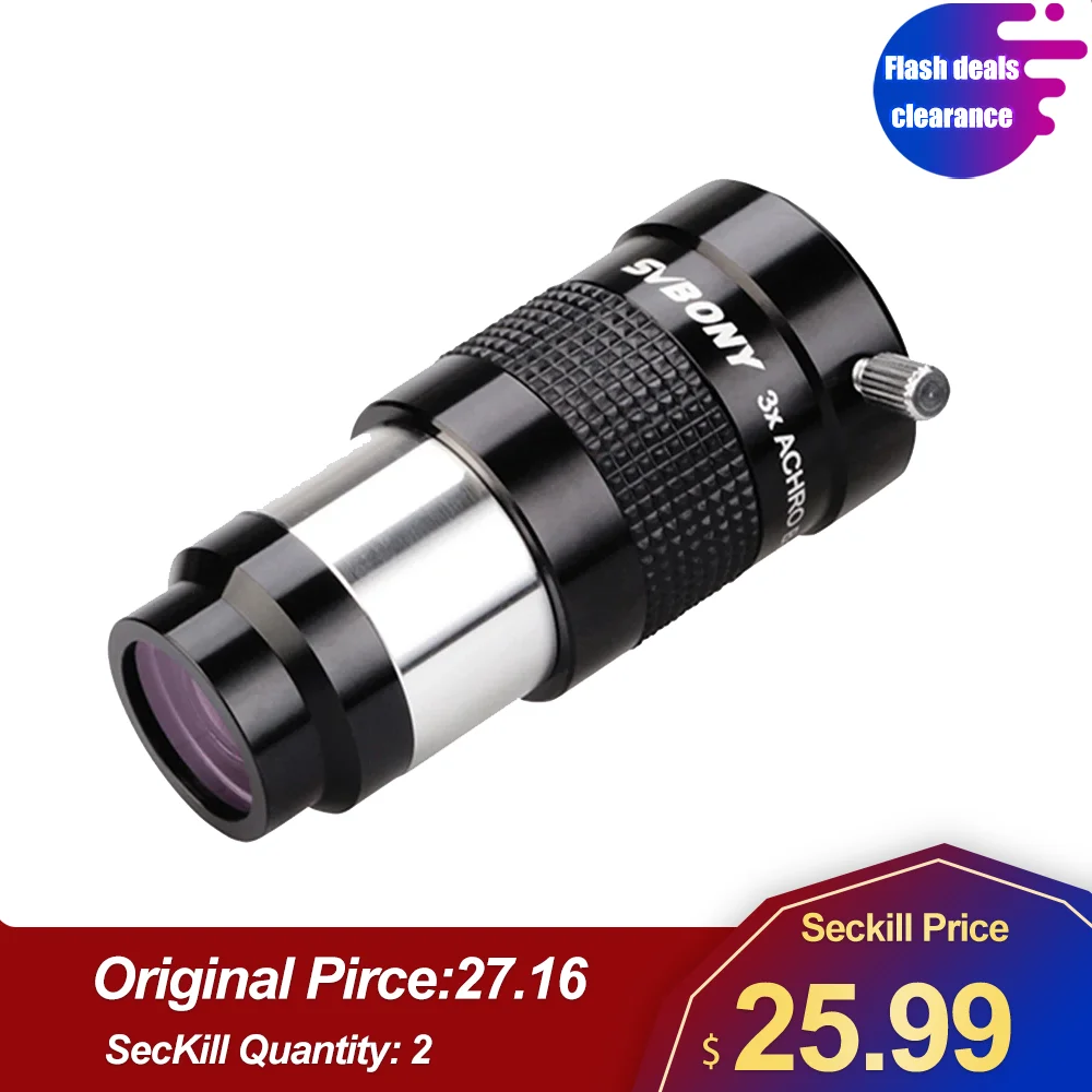 

Окуляр для телескопа 1,25 дюйма SVBONY, линза Барлоу 3X, полное многослойное покрытие, современный Ахроматический SV136