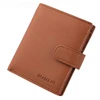 High Quality Men's Passport Leather Wallet Multiple Card Slots and Two Clear ID Window Vintage Business Card Bag 6