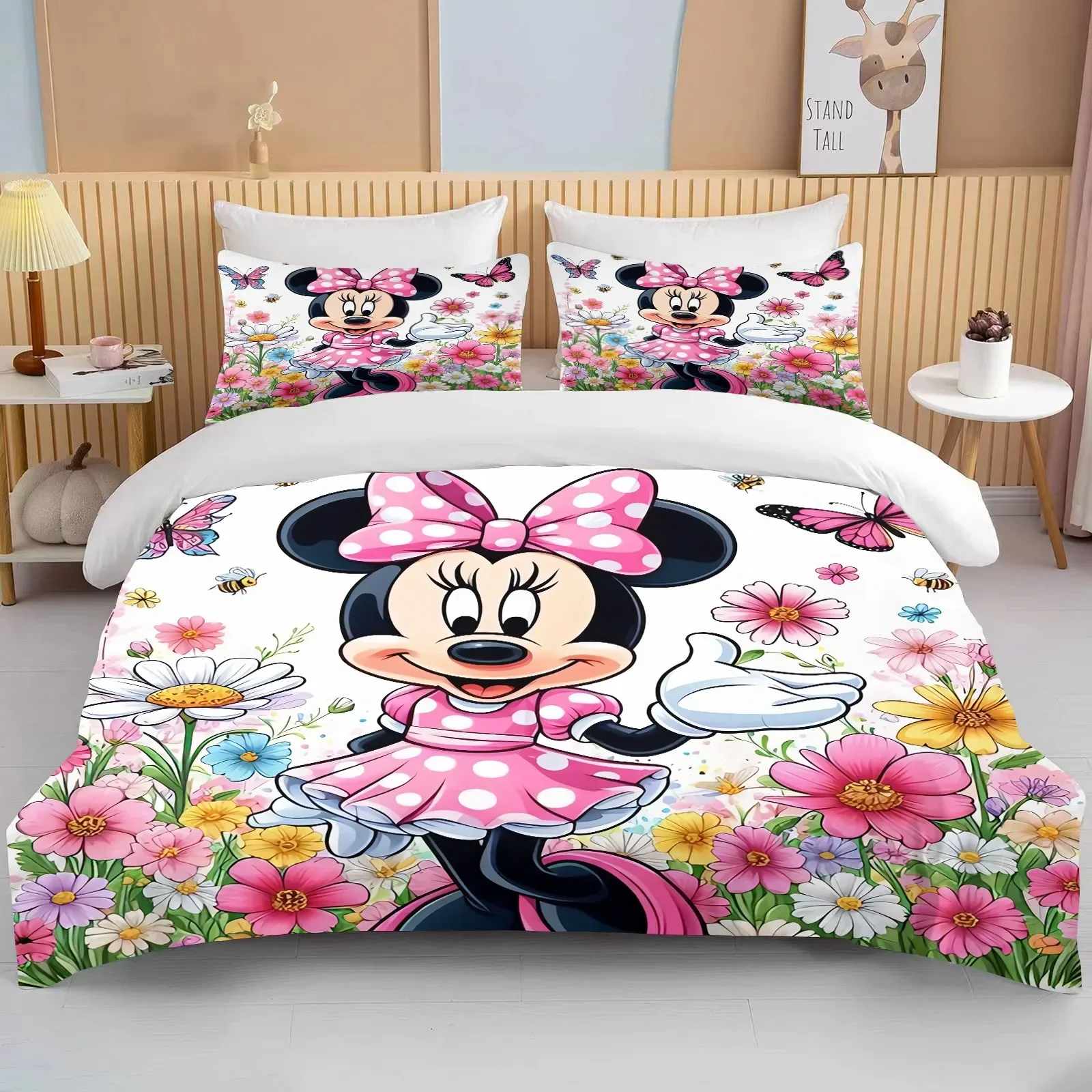 Minnie Mouse Bedding Sets Soft Comforter Cover Bed Cover Duvet Cover Pillow Case 2-3 Pieces Sets Bedroom Decoration 6