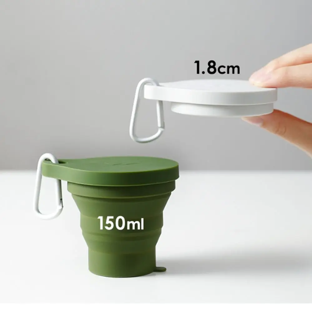 Mini Silicone Outdoor Travel Camping Teacup With Lid Drinking Mug Folding Cup Retractable Cup Coffee Mugs