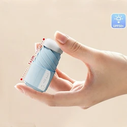 Mini Portable Travel Umbrella - Ultra - Light Compact Design with UV Protection - Iron (Blue)