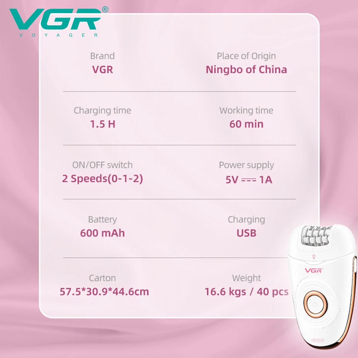 VGR 739 ماكينة إزالة الشعر النسائية 3 في 1 0 مم ما...