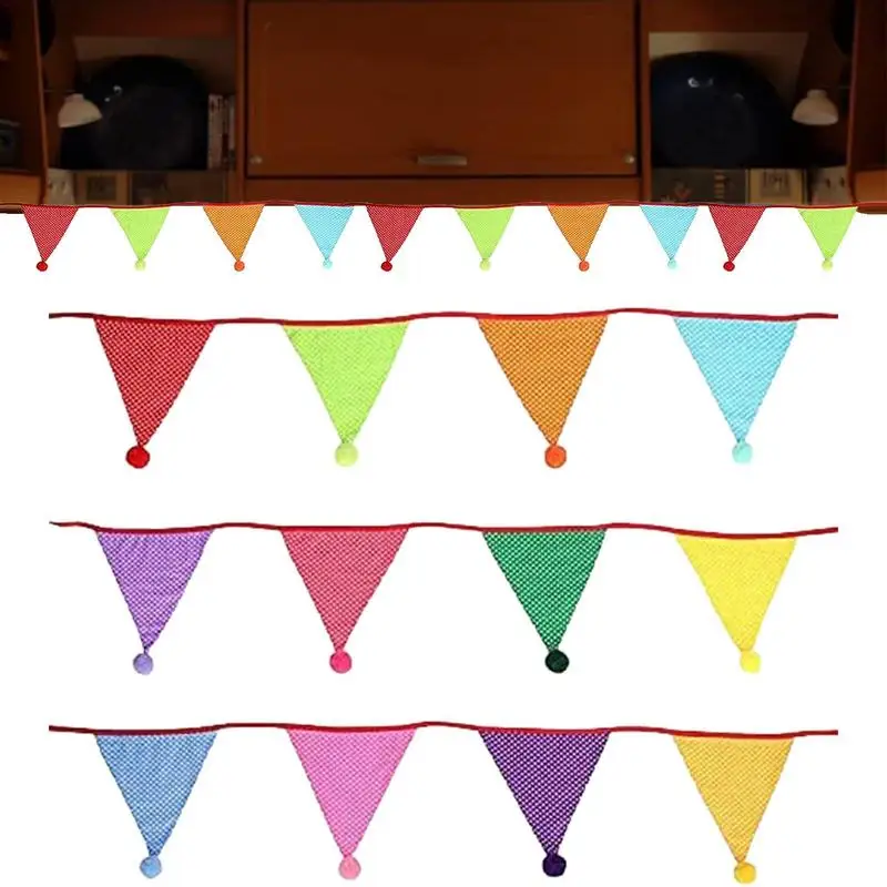 

Pennant Banner Cotton Cloth Banner Flags Reusable Bunting For Pastel Birthday Party Decorations/Classroom Decor/Kids Playroom